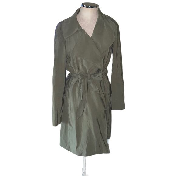 LOFT Jackets & Blazers - LOFT Olive Green Belted Notch Collar Long Sleeve Jacket Women’s Size Medium